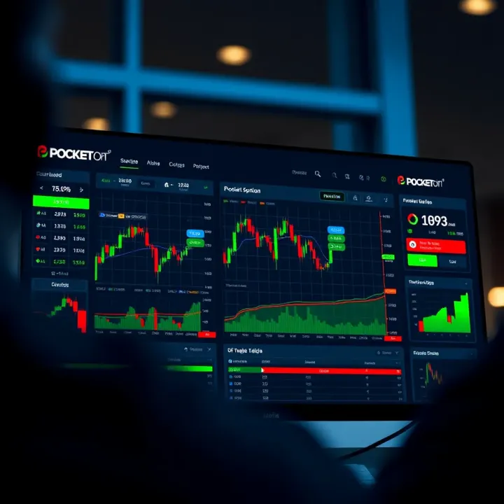 Pocket Option Trading Platform Features Overview Dashboard view of Pocket Option trading platform displaying various chart types and trading tools