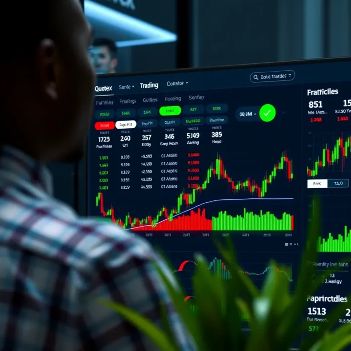 Quotex trading platform dashboard showing various financial assets and trading options