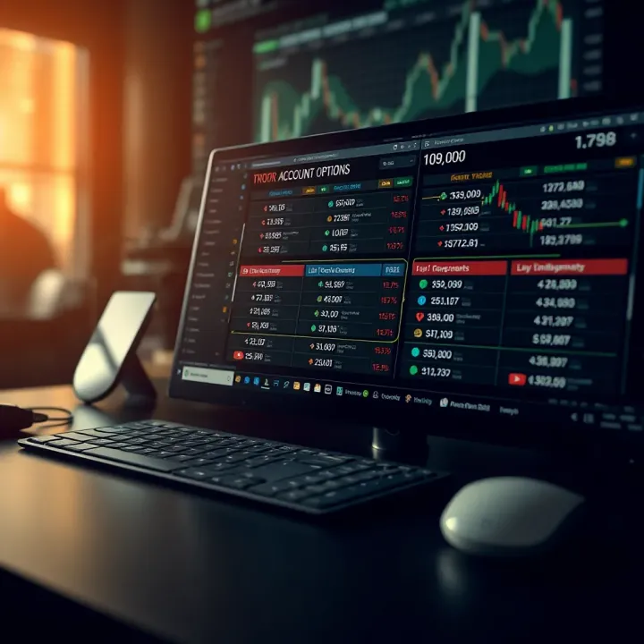 Visual representation of various account types and trading tools offered by QX Broker for Kenyan traders