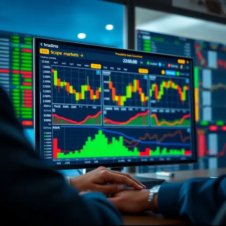 Overview of Scope Markets trading platform interface displaying diverse financial instruments and market data