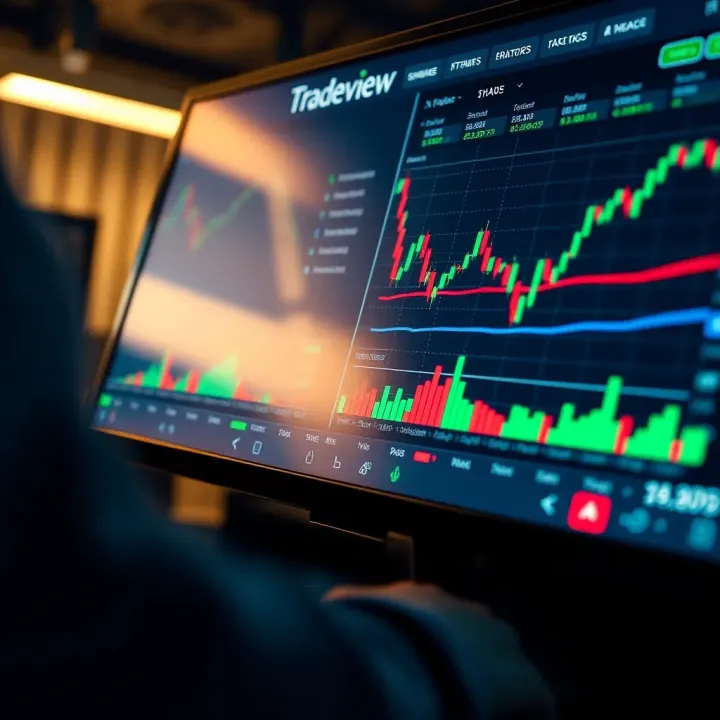 User interface showcasing various technical analysis tools and indicators available on Tradeview.com charts