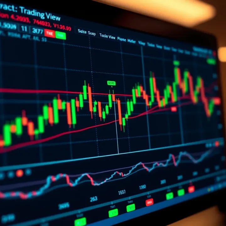 Interactive TradingView chart displaying candlestick patterns and volume indicators for market analysis
