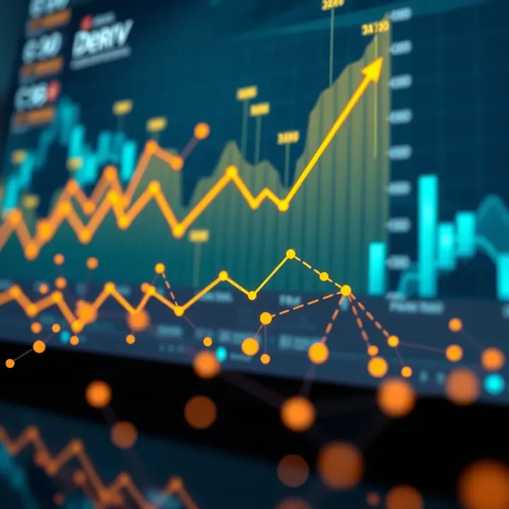 Digital marketing concept showing growth chart with affiliate network connections