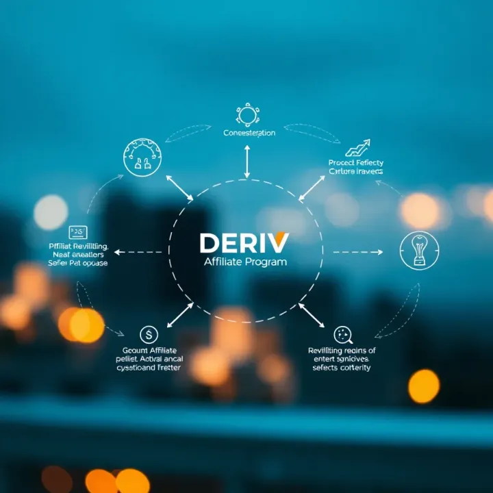 Diagram illustrating key components of Deriv affiliate program benefits and compliance