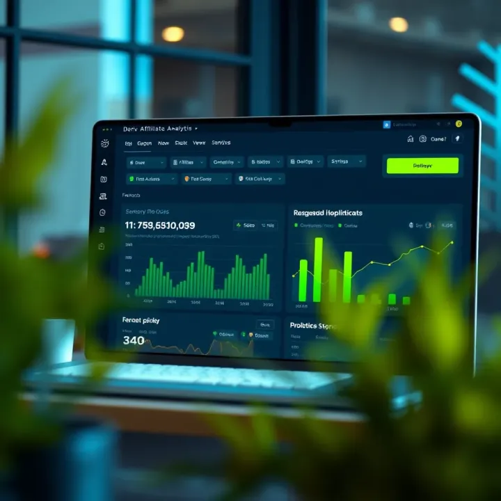 Deriv Affiliate platform dashboard showing analytics and earnings overview