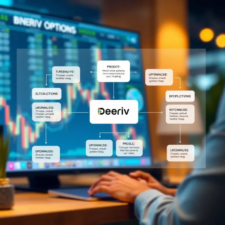 Diagram illustrating the basic concept and flow of binary options trading on Deriv platform