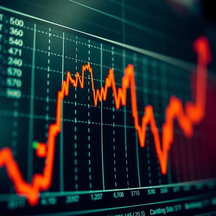 Graph depicting currency exchange rate fluctuations over time