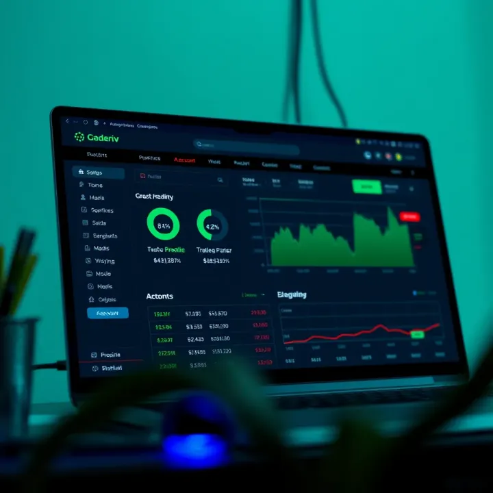 Dashboard view of Login Deriv platform showcasing trading options and account overview