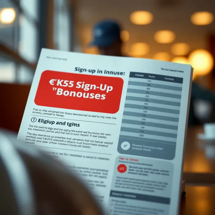 Key Eligibility and Terms for Online Sign-Up Bonuses in Kenya Illustration showing key terms and eligibility criteria for claiming online sign-up bonuses tailored for Kenyan users