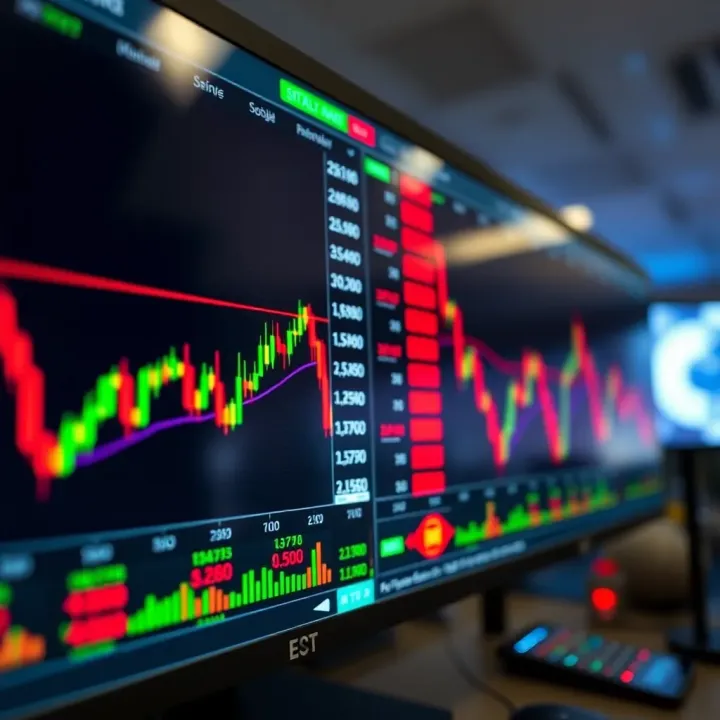Trading Signal Indicators on Financial Market Platform Screenshot of trading software interface displaying signal indicators and market data for asset trading