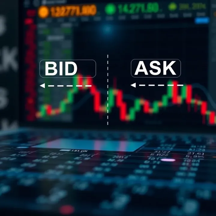 Diagram illustrating the concept of bid and ask prices in forex trading