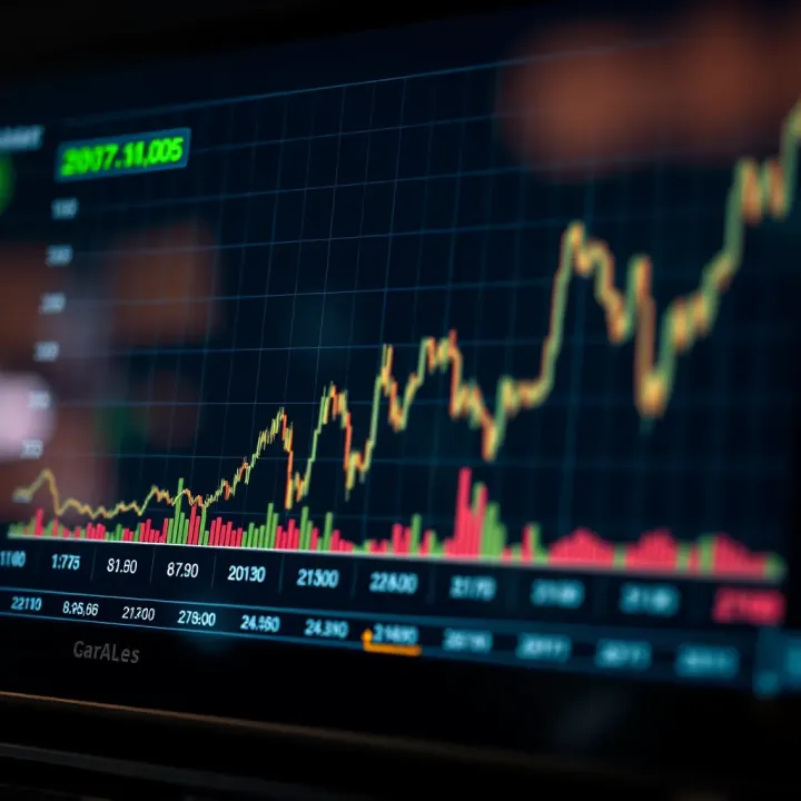 Graph showing fluctuations in synthetic financial indices over time