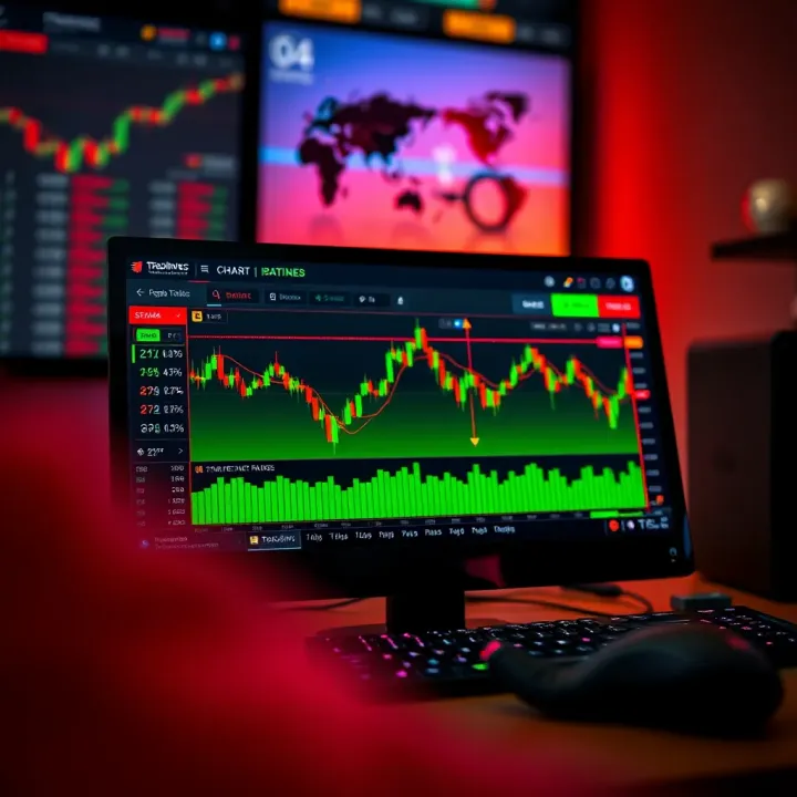 Customized TradingView Interface with Risk Management Tools and Trading Signals Customized TradingView interface showing risk management tools and binary options trading signals