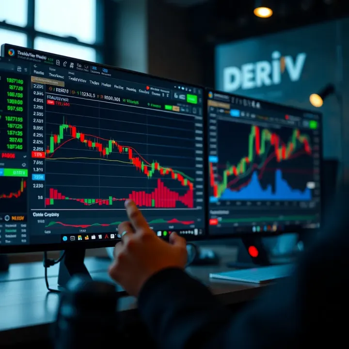 Integration of TradingView Analysis with Deriv Trading Platform Deriv trading platform showing synchronized market data alongside TradingView analysis tools